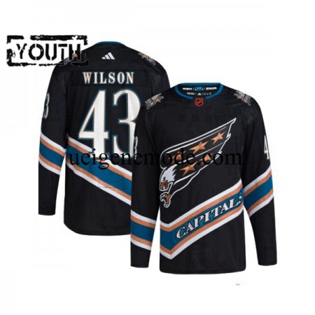 Kinder Washington Capitals Eishockey Trikot Tom Wilson 43 Adidas 2022-2023 Reverse Retro Schwarz Authentic